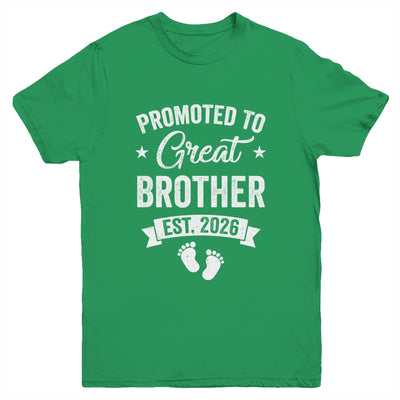 Promoted To Great Brother Est 2026 Pregnancy Announcement Youth Shirt | siriusteestore