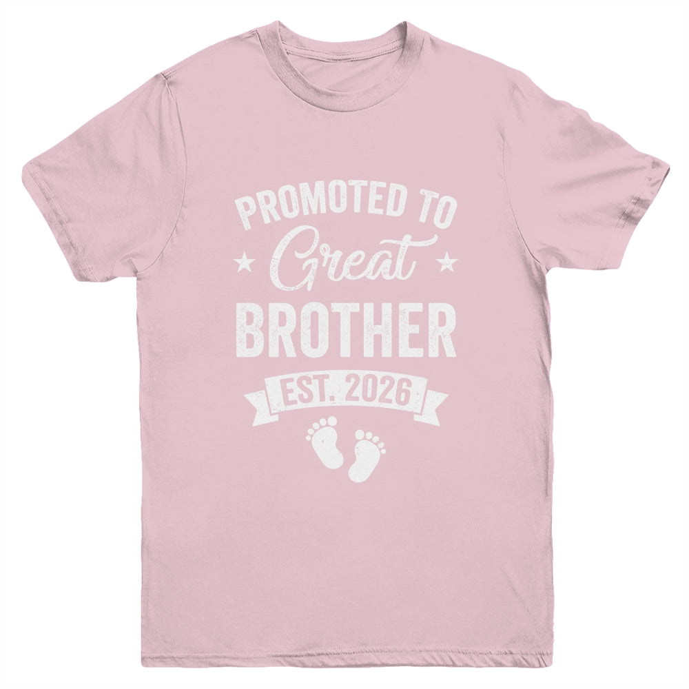 Promoted To Great Brother Est 2026 Pregnancy Announcement Youth Shirt | siriusteestore