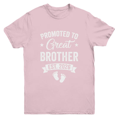 Promoted To Great Brother Est 2026 Pregnancy Announcement Youth Shirt | siriusteestore