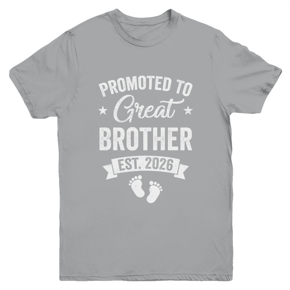 Promoted To Great Brother Est 2026 Pregnancy Announcement Youth Shirt | siriusteestore