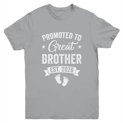 Promoted To Great Brother Est 2026 Pregnancy Announcement Youth Shirt | siriusteestore