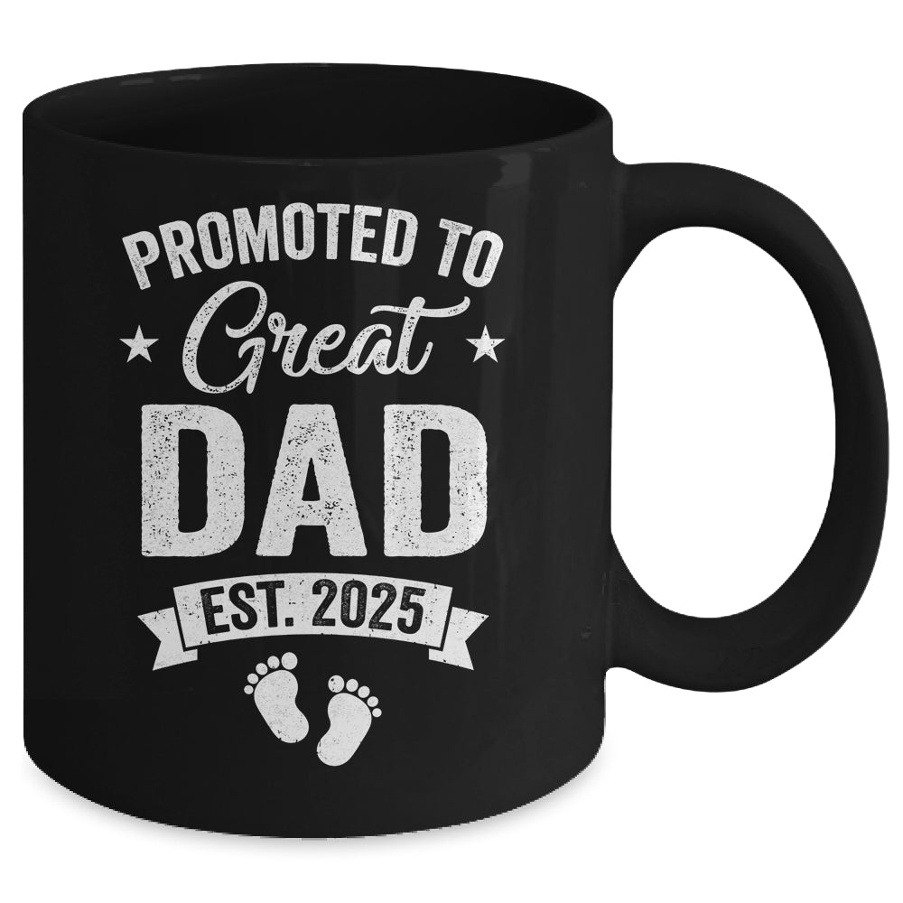 Promoted To Great Dad Est 2025 Pregnancy Announcement Mug | siriusteestore