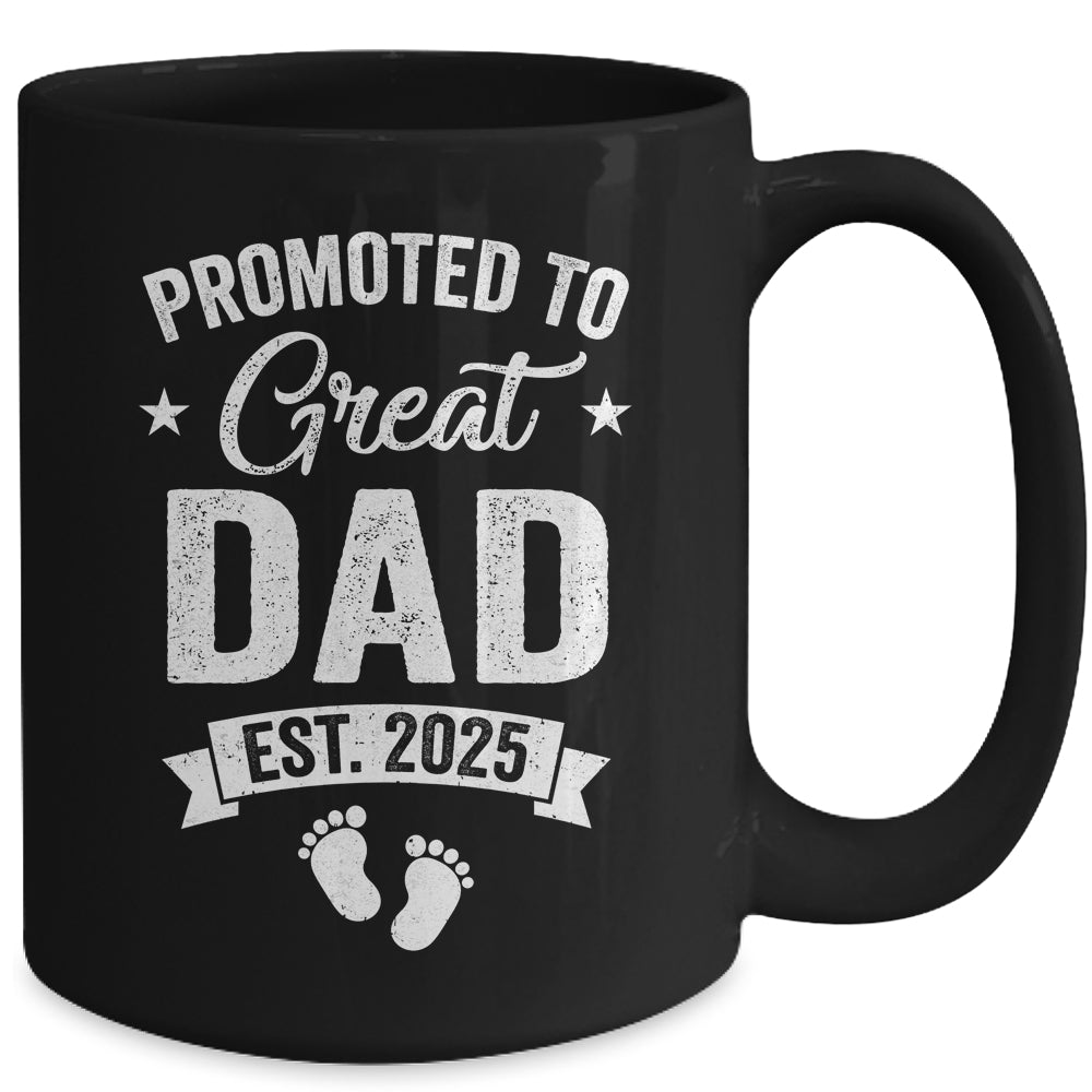 Promoted To Great Dad Est 2025 Pregnancy Announcement Mug | siriusteestore