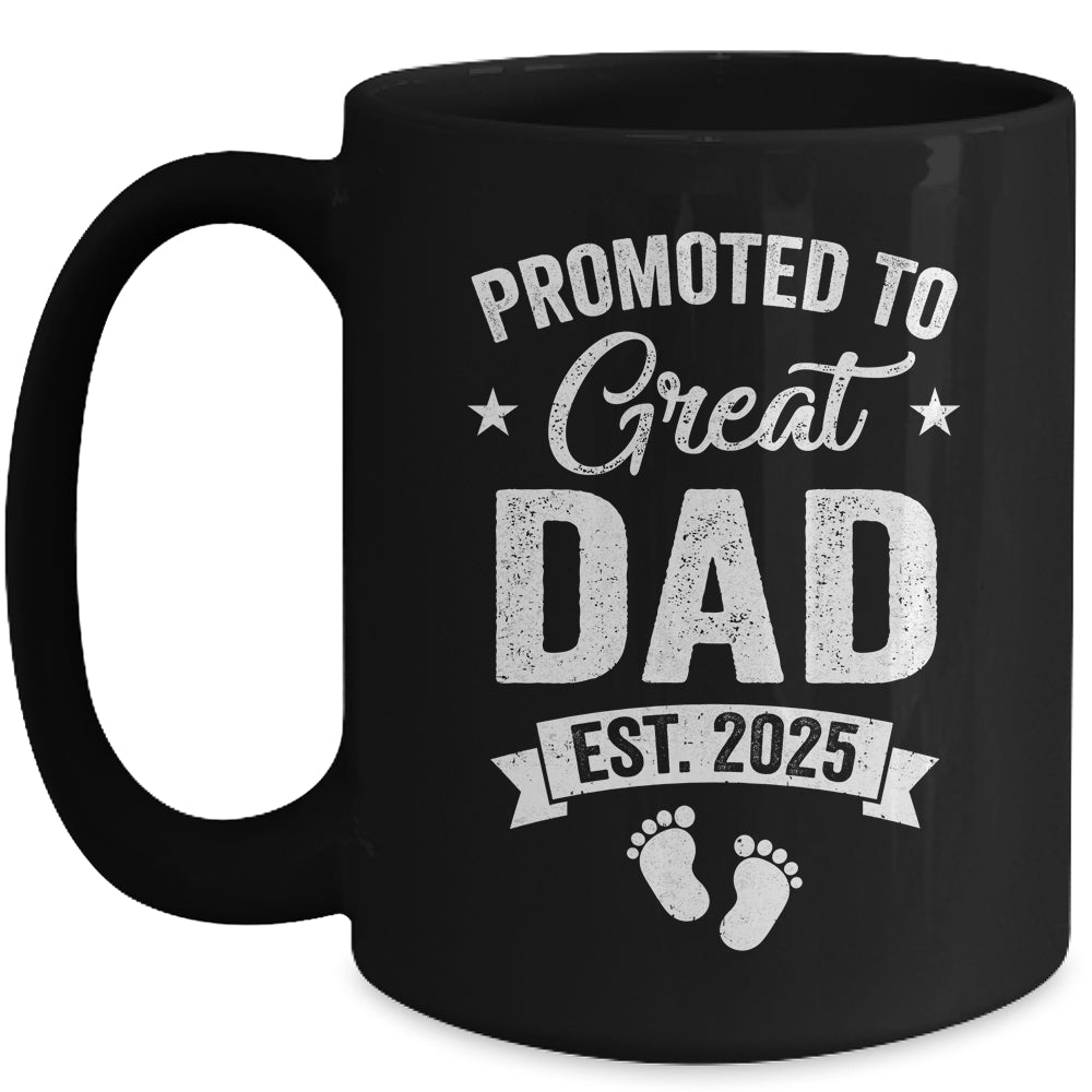 Promoted To Great Dad Est 2025 Pregnancy Announcement Mug | siriusteestore