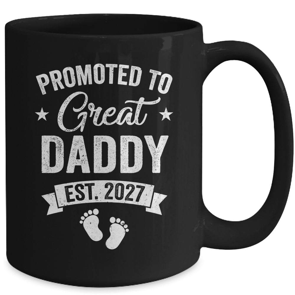 Promoted To Great Daddy Est 2027 Pregnancy Announcement Mug | siriusteestore