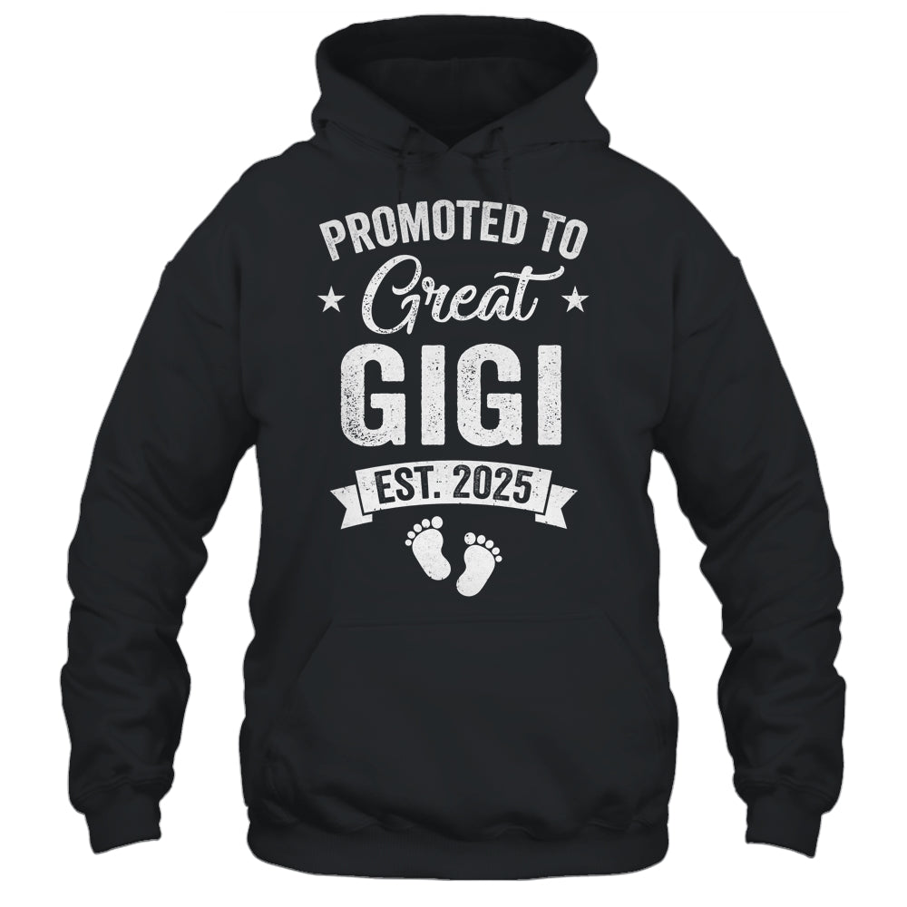 Promoted To Great Gigi Est 2025 Pregnancy Announcement Shirt & Tank Top | siriusteestore
