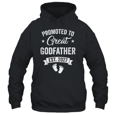 Promoted To Great Godfather Est 2027 Pregnancy Announcement Shirt & Hoodie | siriusteestore
