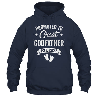 Promoted To Great Godfather Est 2027 Pregnancy Announcement Shirt & Hoodie | siriusteestore