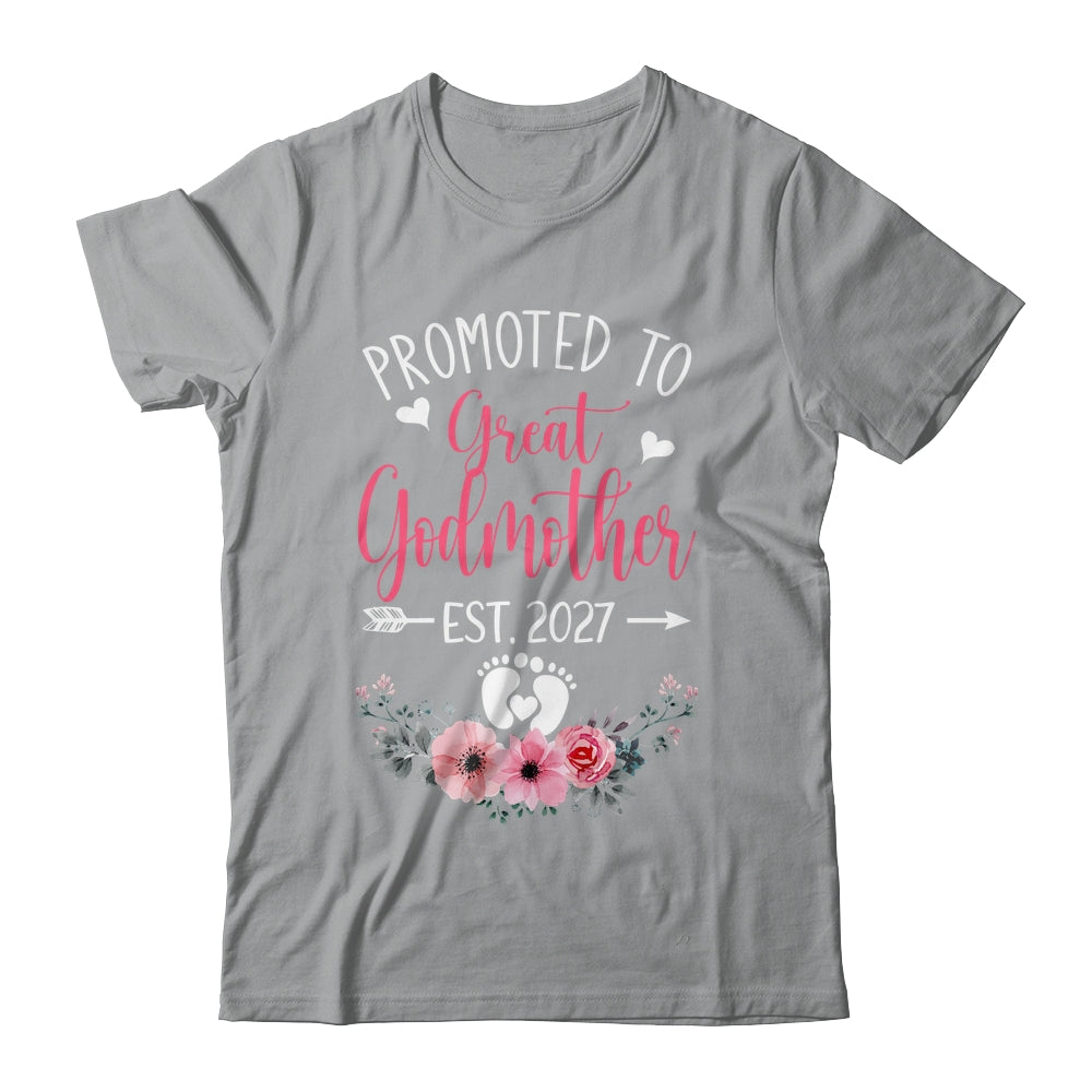 Promoted To Great Godmother Est 2027 Mothers Day Shirt & Tank Top | siriusteestore