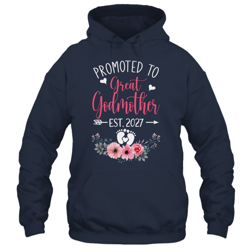 Promoted To Great Godmother Est 2027 Mothers Day Shirt & Tank Top | siriusteestore