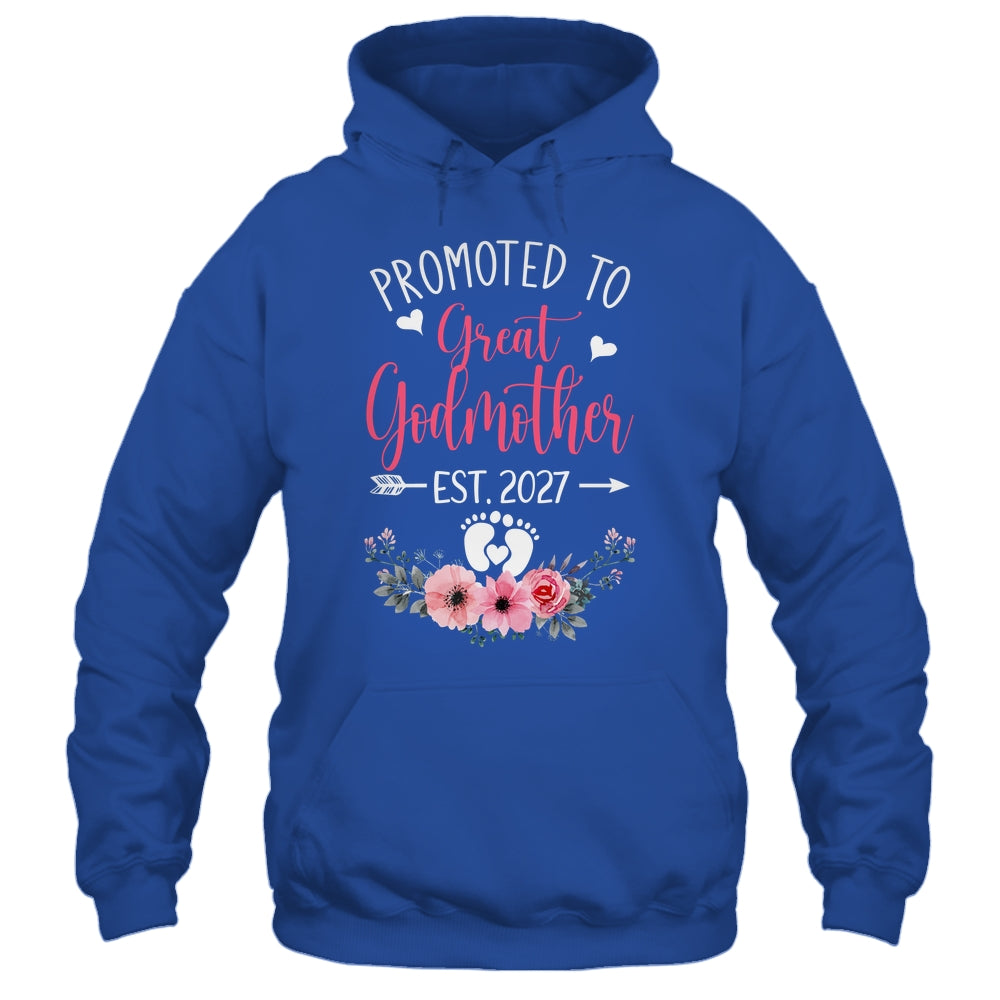 Promoted To Great Godmother Est 2027 Mothers Day Shirt & Tank Top | siriusteestore