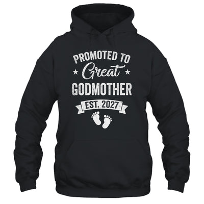 Promoted To Great Godmother Est 2027 Pregnancy Announcement Shirt & Tank Top | siriusteestore