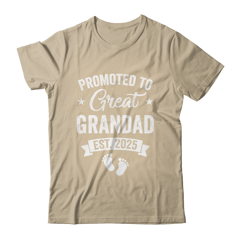 Promoted To Great Grandad Est 2025 Pregnancy Announcement Shirt & Hoodie | siriusteestore