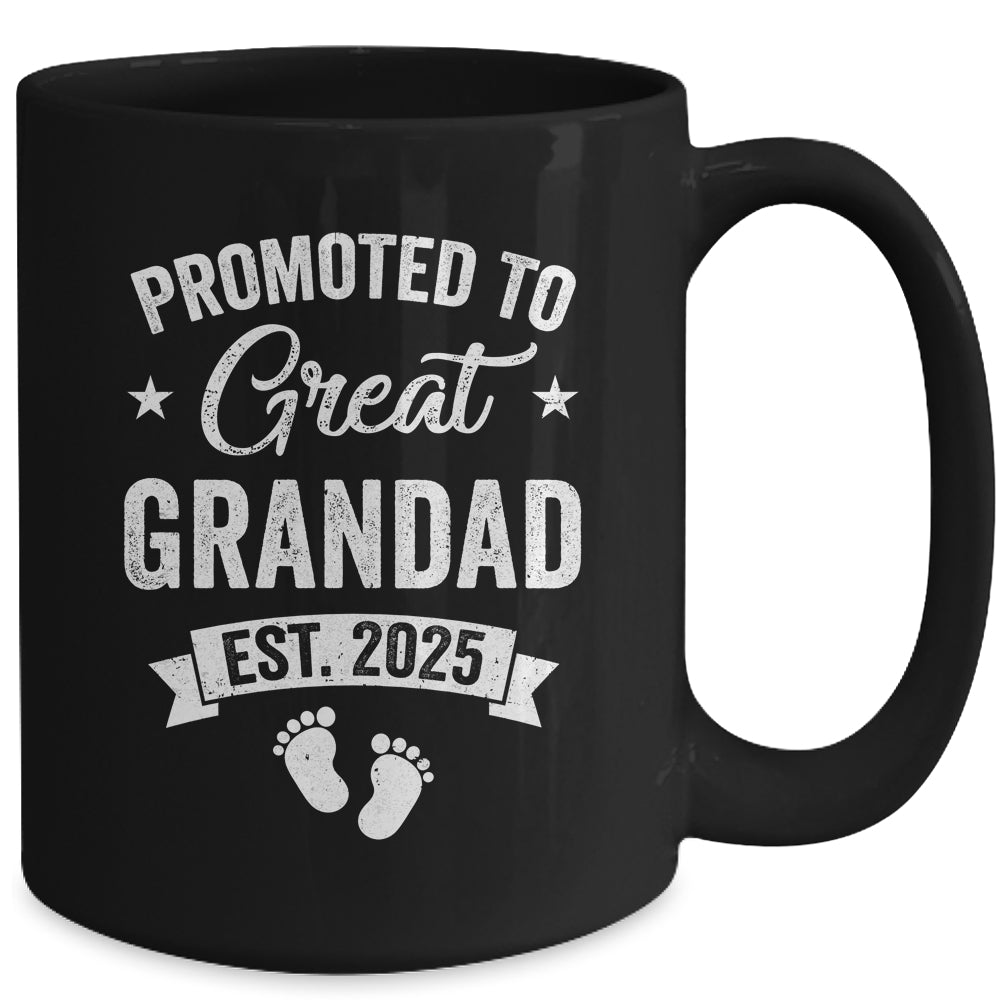 Promoted To Great Grandad Est 2025 Pregnancy Announcement Mug | siriusteestore