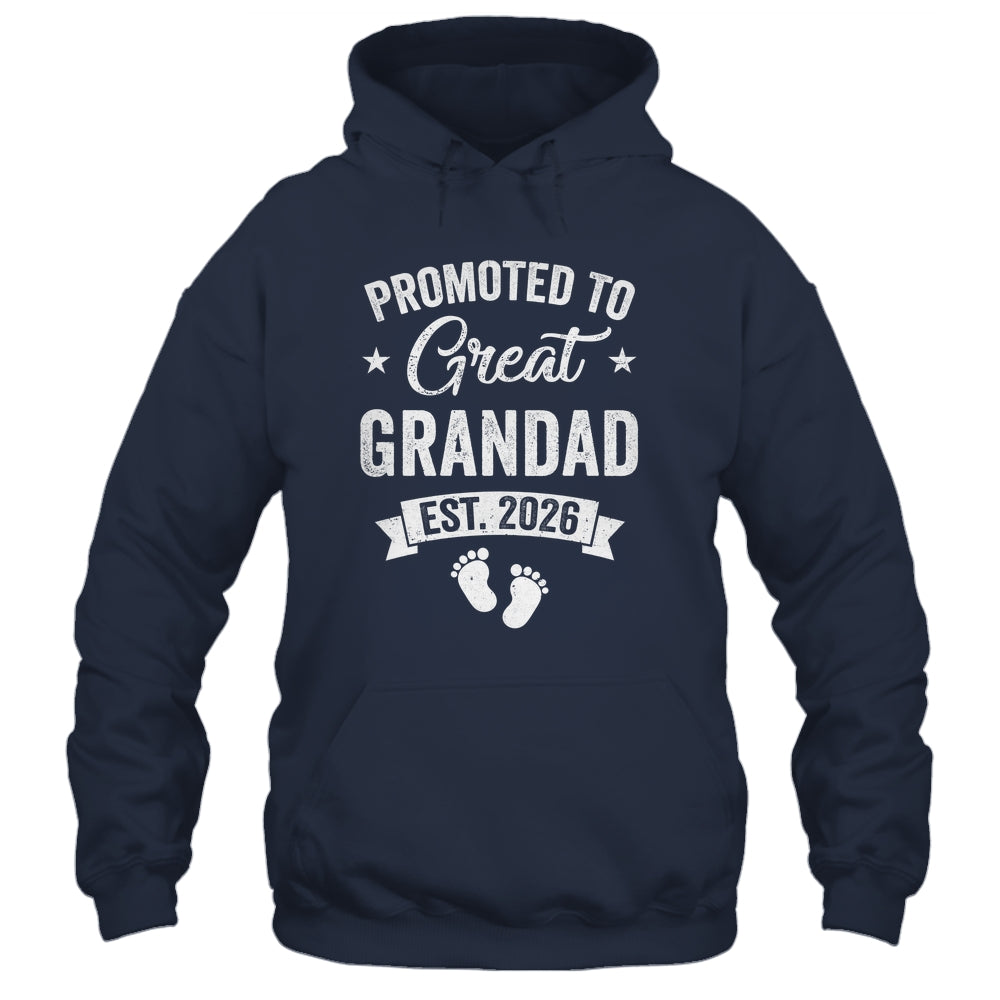 Promoted To Great Grandad Est 2026 Pregnancy Announcement Shirt & Hoodie | siriusteestore