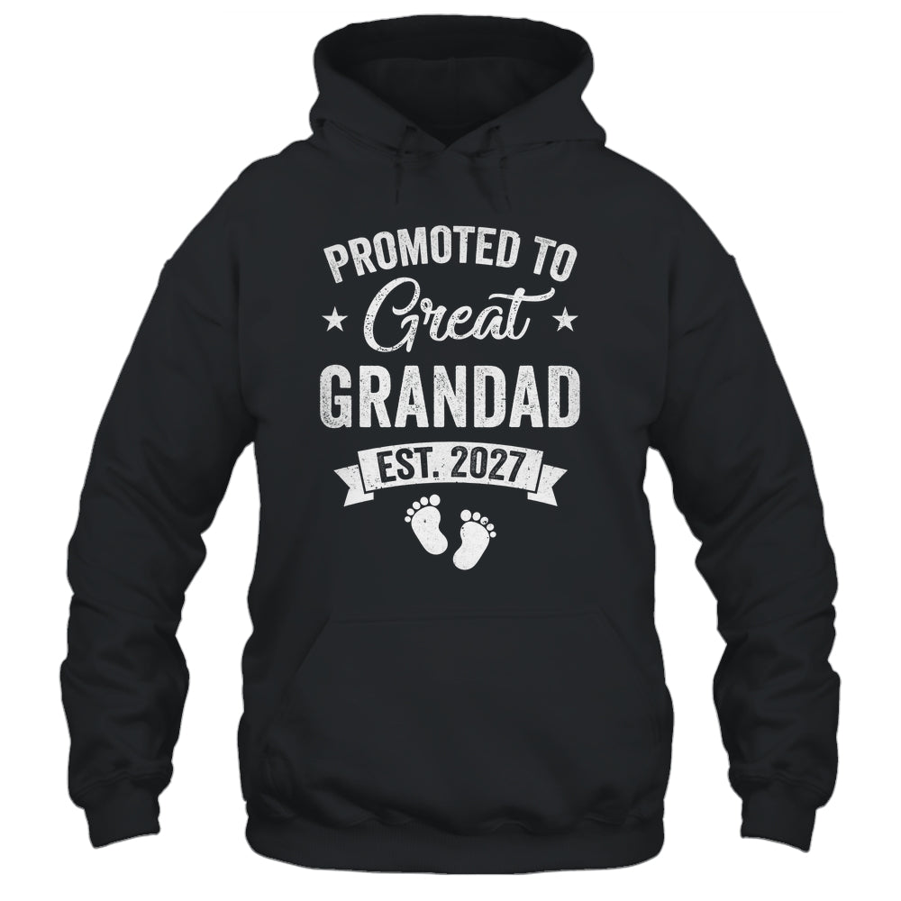 Promoted To Great Grandad Est 2027 Pregnancy Announcement Shirt & Hoodie | siriusteestore