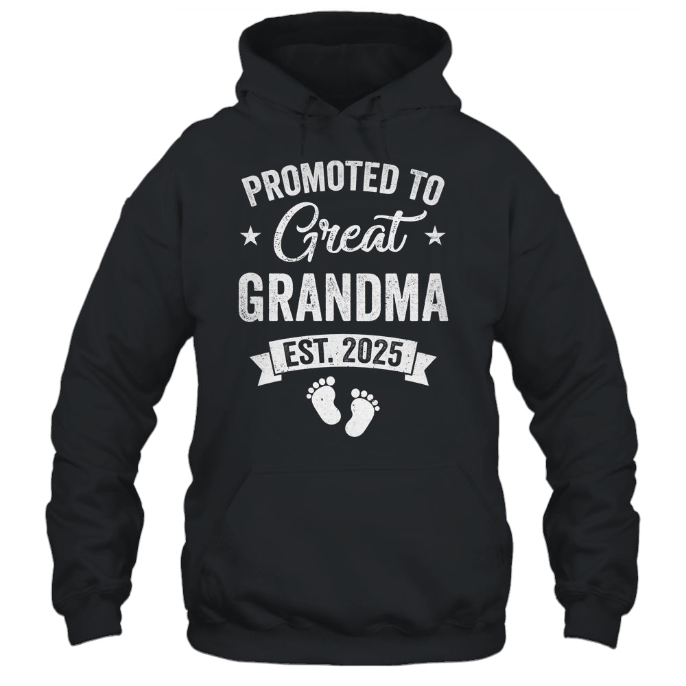 Promoted To Great Grandma Est 2025 Pregnancy Announcement Shirt & Tank Top | siriusteestore
