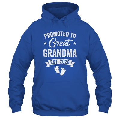 Promoted To Great Grandma Est 2026 Pregnancy Announcement Shirt & Hoodie | siriusteestore