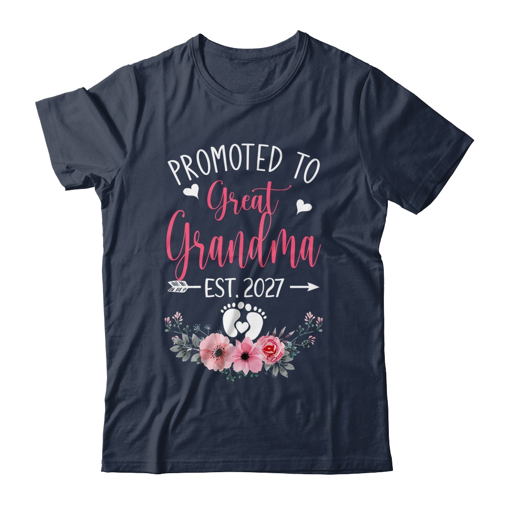 Promoted To Great Grandma Est 2027 Mothers Day Shirt & Tank Top | siriusteestore