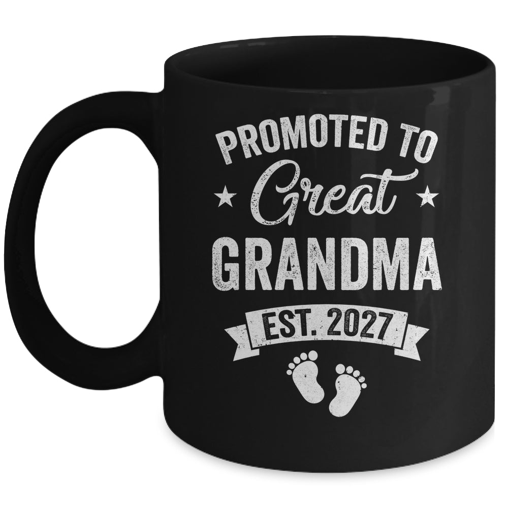 Promoted To Great Grandma Est 2027 Pregnancy Announcement Mug | siriusteestore