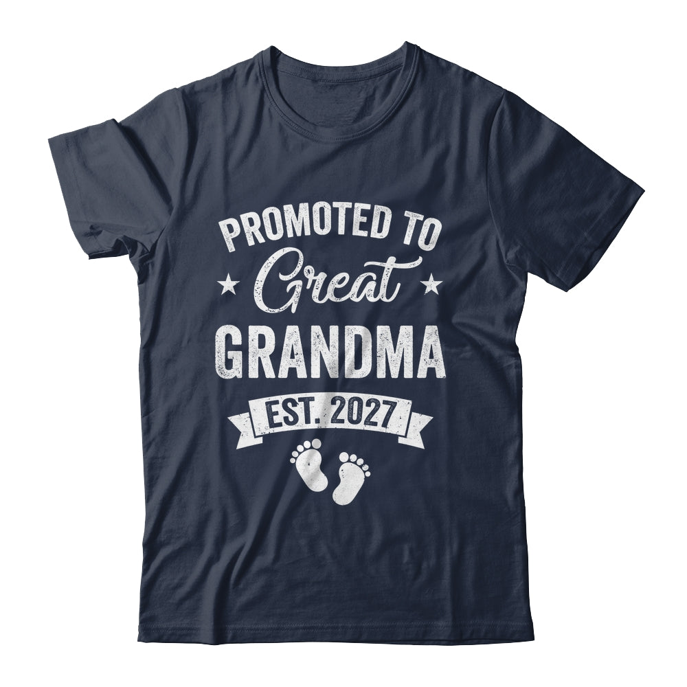 Promoted To Great Grandma Est 2027 Pregnancy Announcement Shirt & Tank Top | siriusteestore