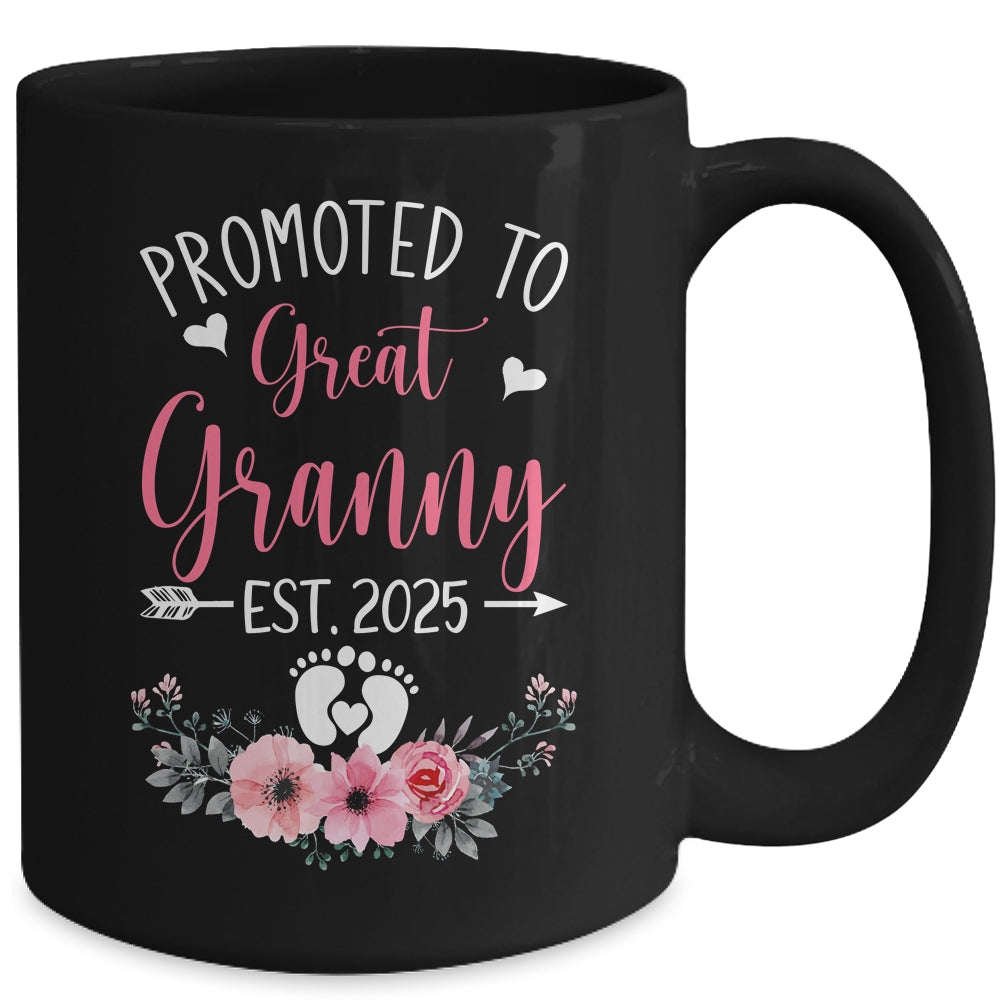 Promoted To Great Granny Est 2025 Mothers Day Mug | siriusteestore