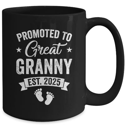 Promoted To Great Granny Est 2025 Pregnancy Announcement Mug | siriusteestore