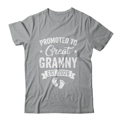 Promoted To Great Granny Est 2026 Pregnancy Announcement Shirt & Hoodie | siriusteestore