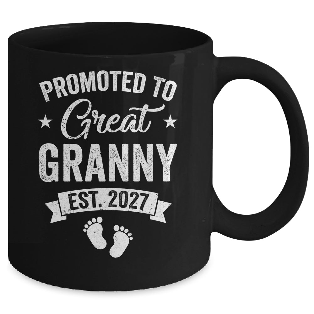 Promoted To Great Granny Est 2027 Pregnancy Announcement Mug | siriusteestore