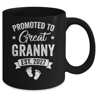 Promoted To Great Granny Est 2027 Pregnancy Announcement Mug | siriusteestore