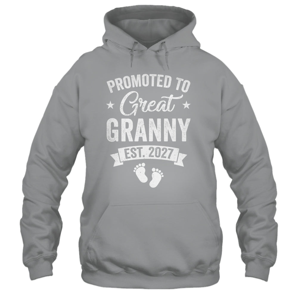Promoted To Great Granny Est 2027 Pregnancy Announcement Shirt & Tank Top | siriusteestore