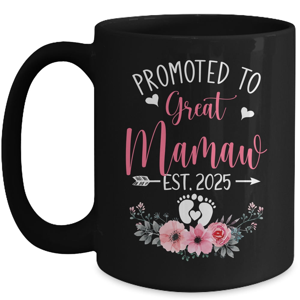Promoted To Great Mamaw Est 2025 Mothers Day Mug | siriusteestore