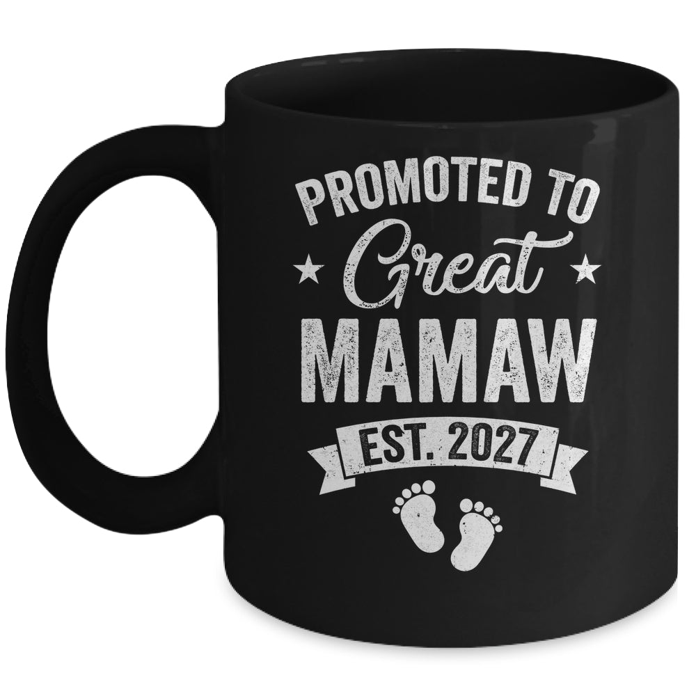 Promoted To Great Mamaw Est 2027 Pregnancy Announcement Mug | siriusteestore