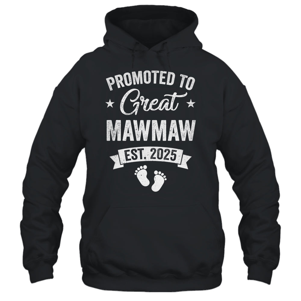 Promoted To Great Mawmaw Est 2025 Pregnancy Announcement Shirt & Tank Top | siriusteestore