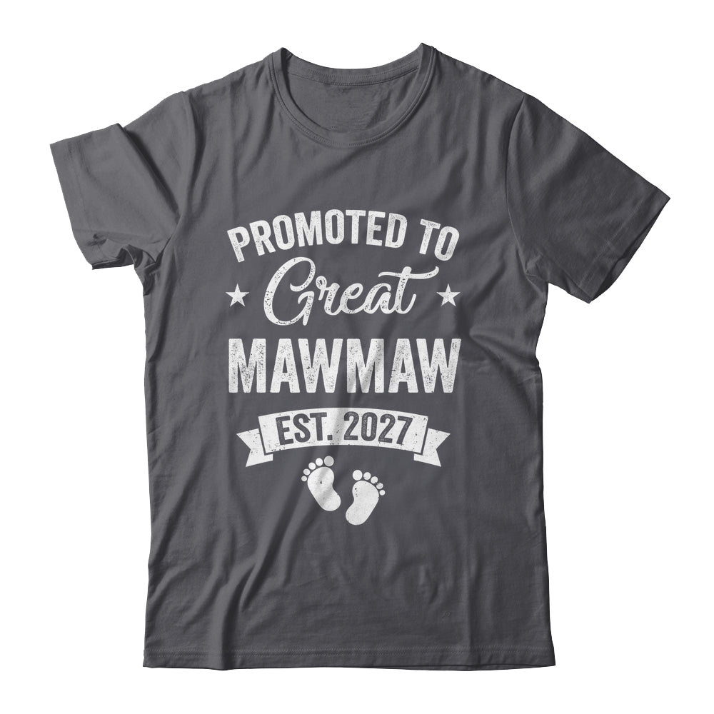 Promoted To Great Mawmaw Est 2027 Pregnancy Announcement Shirt & Tank Top | siriusteestore
