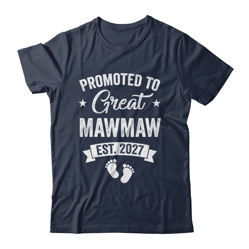 Promoted To Great Mawmaw Est 2027 Pregnancy Announcement Shirt & Tank Top | siriusteestore