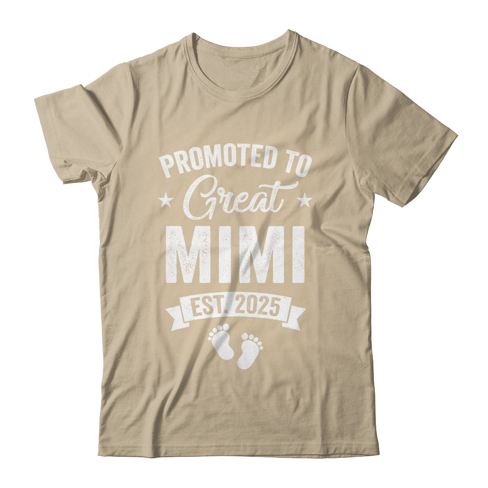 Promoted To Great Mimi Est 2025 Pregnancy Announcement Shirt & Tank Top | siriusteestore