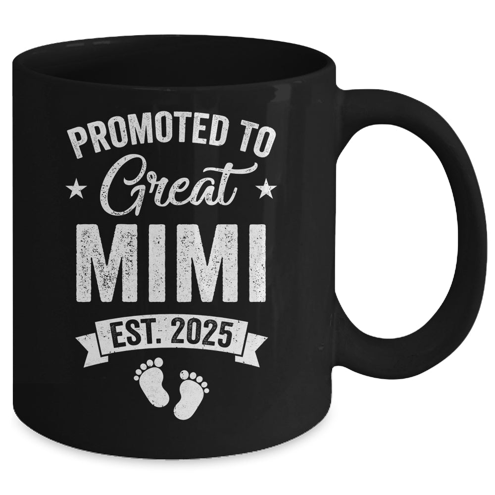 Promoted To Great Mimi Est 2025 Pregnancy Announcement Mug | siriusteestore