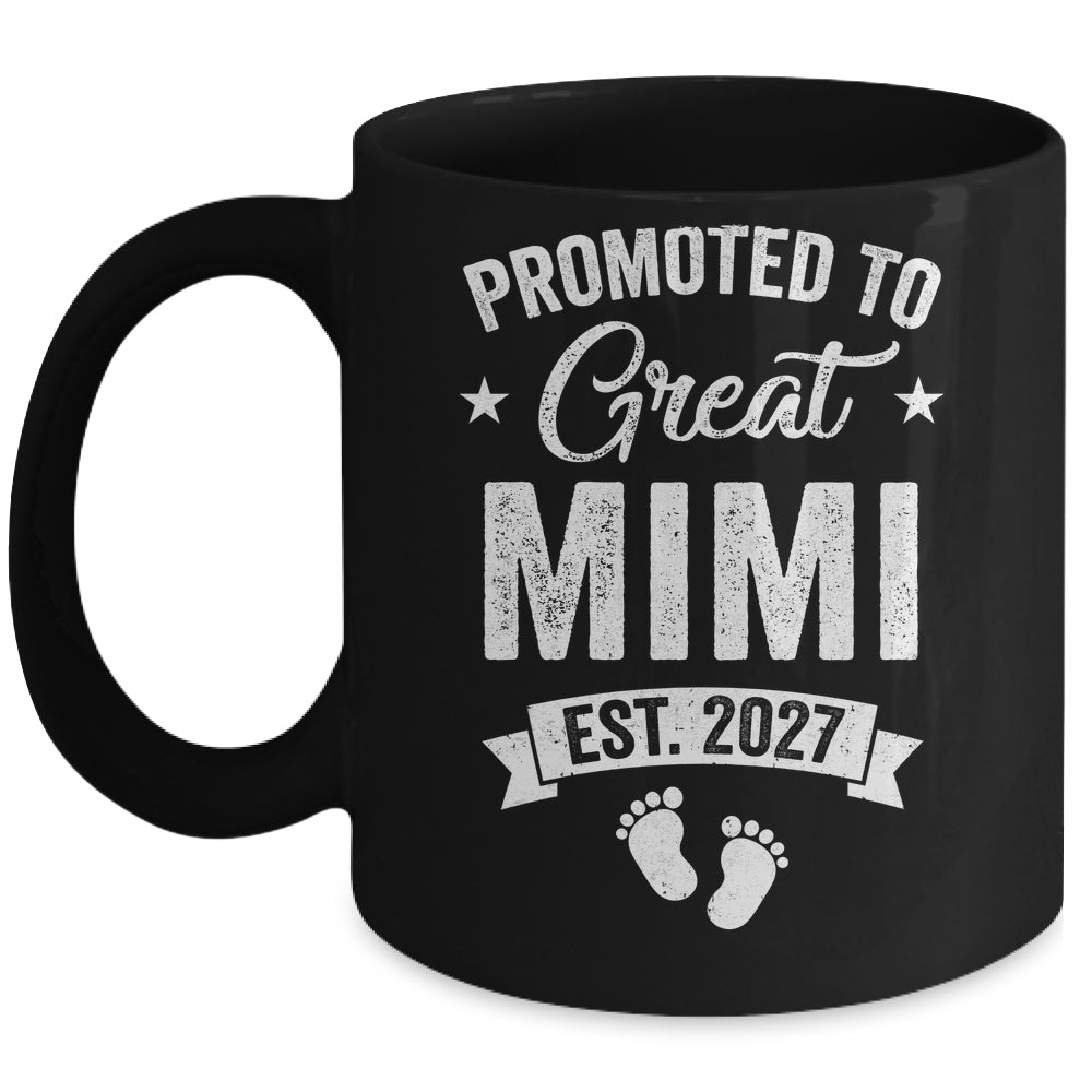 Promoted To Great Mimi Est 2027 Pregnancy Announcement Mug | siriusteestore
