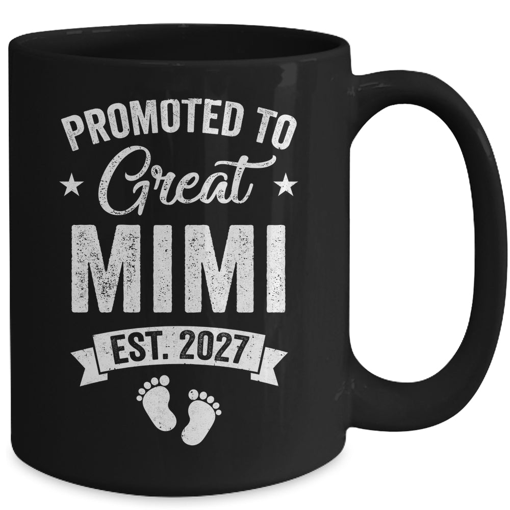 Promoted To Great Mimi Est 2027 Pregnancy Announcement Mug | siriusteestore
