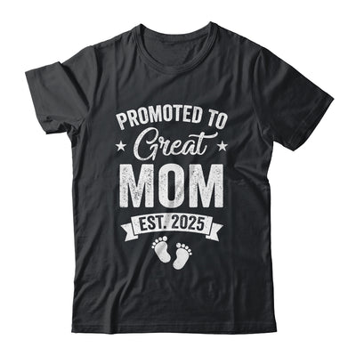 Promoted To Great Mom Est 2025 Pregnancy Announcement Shirt & Tank Top | siriusteestore