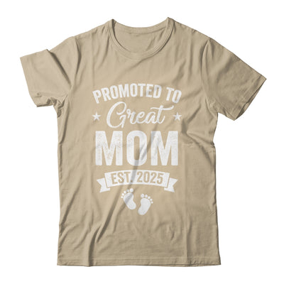 Promoted To Great Mom Est 2025 Pregnancy Announcement Shirt & Tank Top | siriusteestore