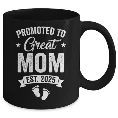 Promoted To Great Mom Est 2025 Pregnancy Announcement Mug | siriusteestore