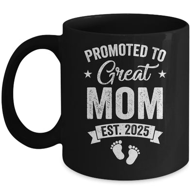 Promoted To Great Mom Est 2025 Pregnancy Announcement Mug | siriusteestore