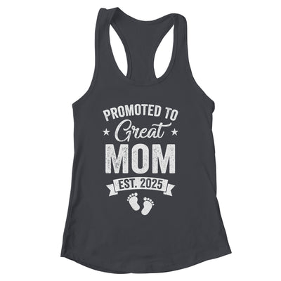 Promoted To Great Mom Est 2025 Pregnancy Announcement Shirt & Tank Top | siriusteestore