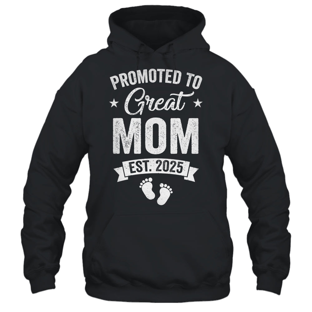 Promoted To Great Mom Est 2025 Pregnancy Announcement Shirt & Tank Top | siriusteestore