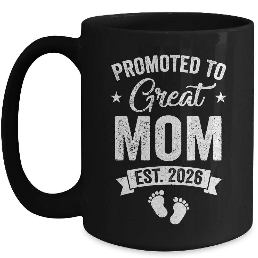 Promoted To Great Mom Est 2026 Pregnancy Announcement Mug | siriusteestore