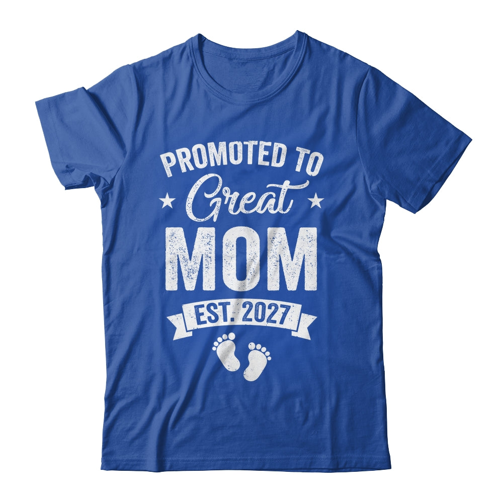 Promoted To Great Mom Est 2027 Pregnancy Announcement Shirt & Tank Top | siriusteestore