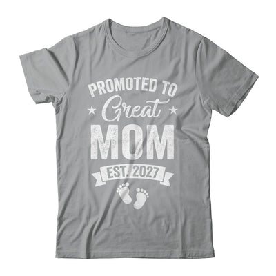 Promoted To Great Mom Est 2027 Pregnancy Announcement Shirt & Tank Top | siriusteestore