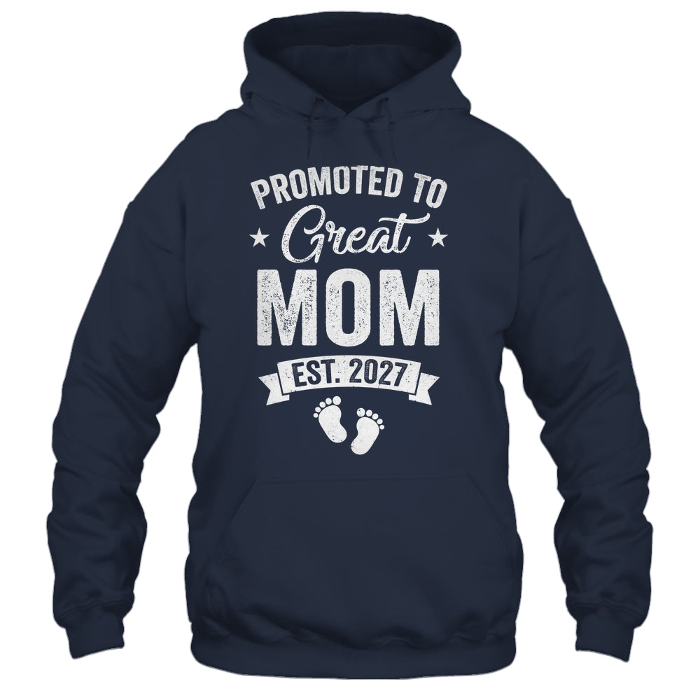 Promoted To Great Mom Est 2027 Pregnancy Announcement Shirt & Tank Top | siriusteestore